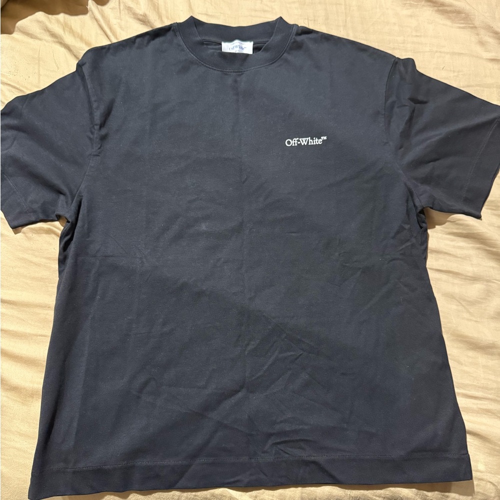 Off-White Dark Gray Short Sleeve Tee fits like medium baggy fit